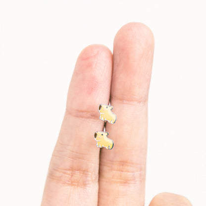 Anting Anak Loop End Capybara 17 Karat White Gold