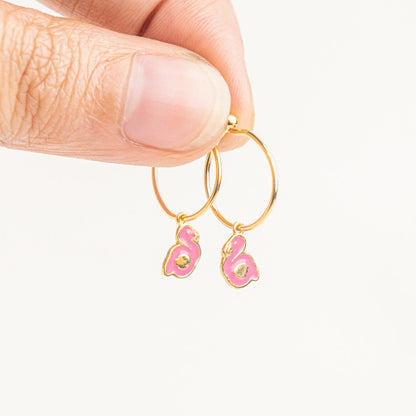 Anting Anak Loop Hoop Flamingo