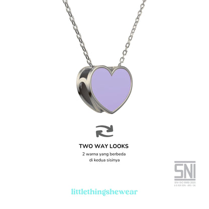 Liontin Kalung Carys Pink Lilac Emas Asli (Liontin Saja)
