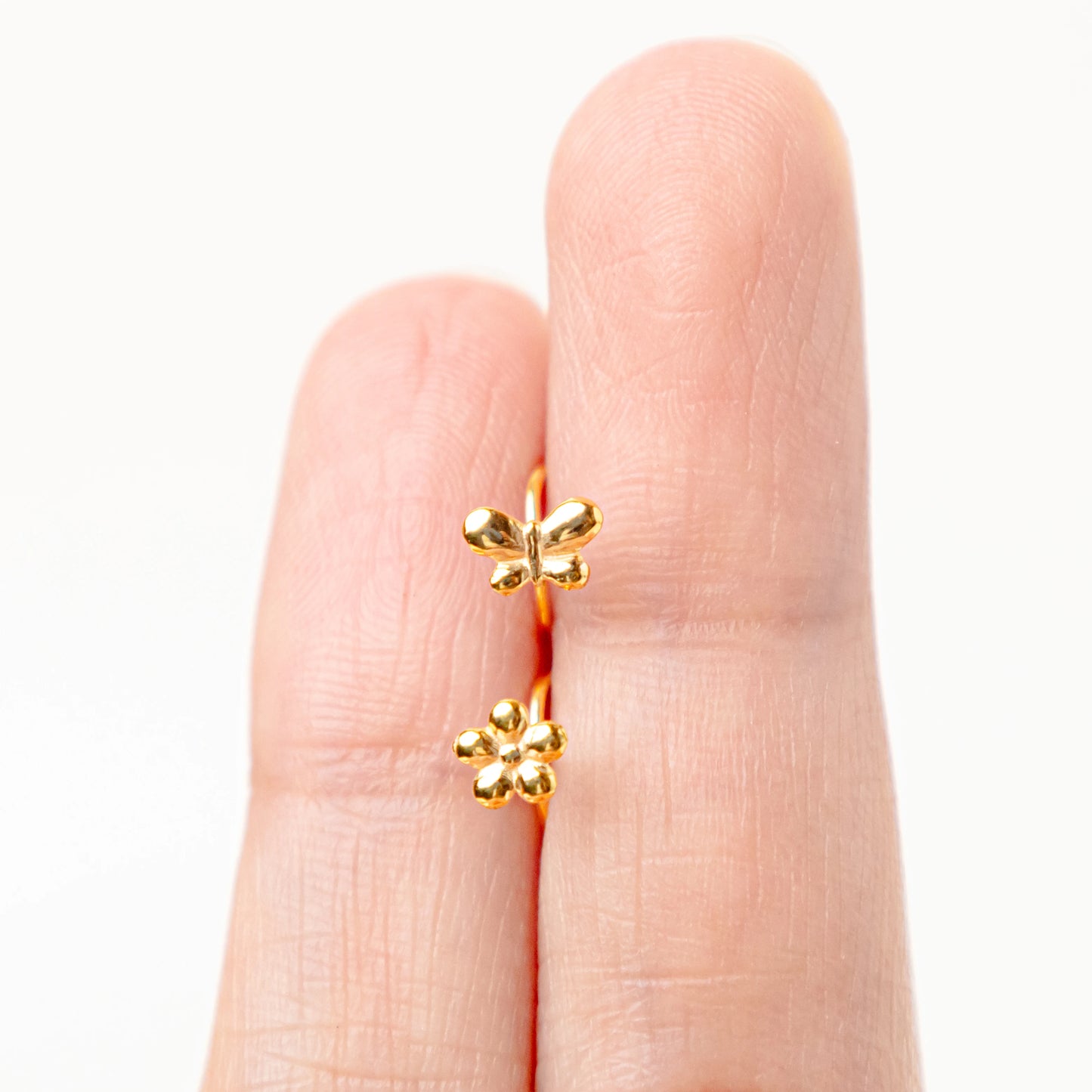 Anting Anak Loop End Papilon White Gold