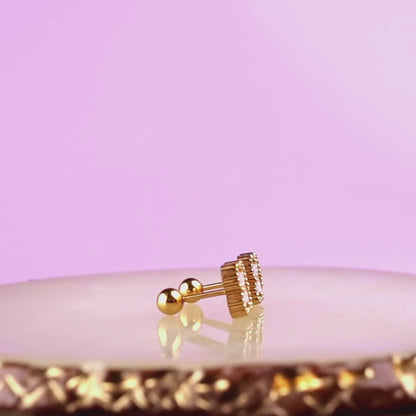 FREE GIFT - Anting Screw Back White Clover Gold