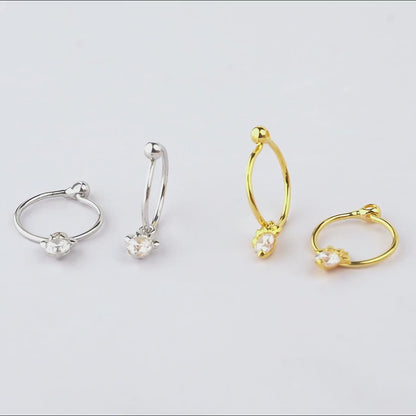 video detail anting anak emas  dan emas putih model loop hoop dengan  Swarovski 